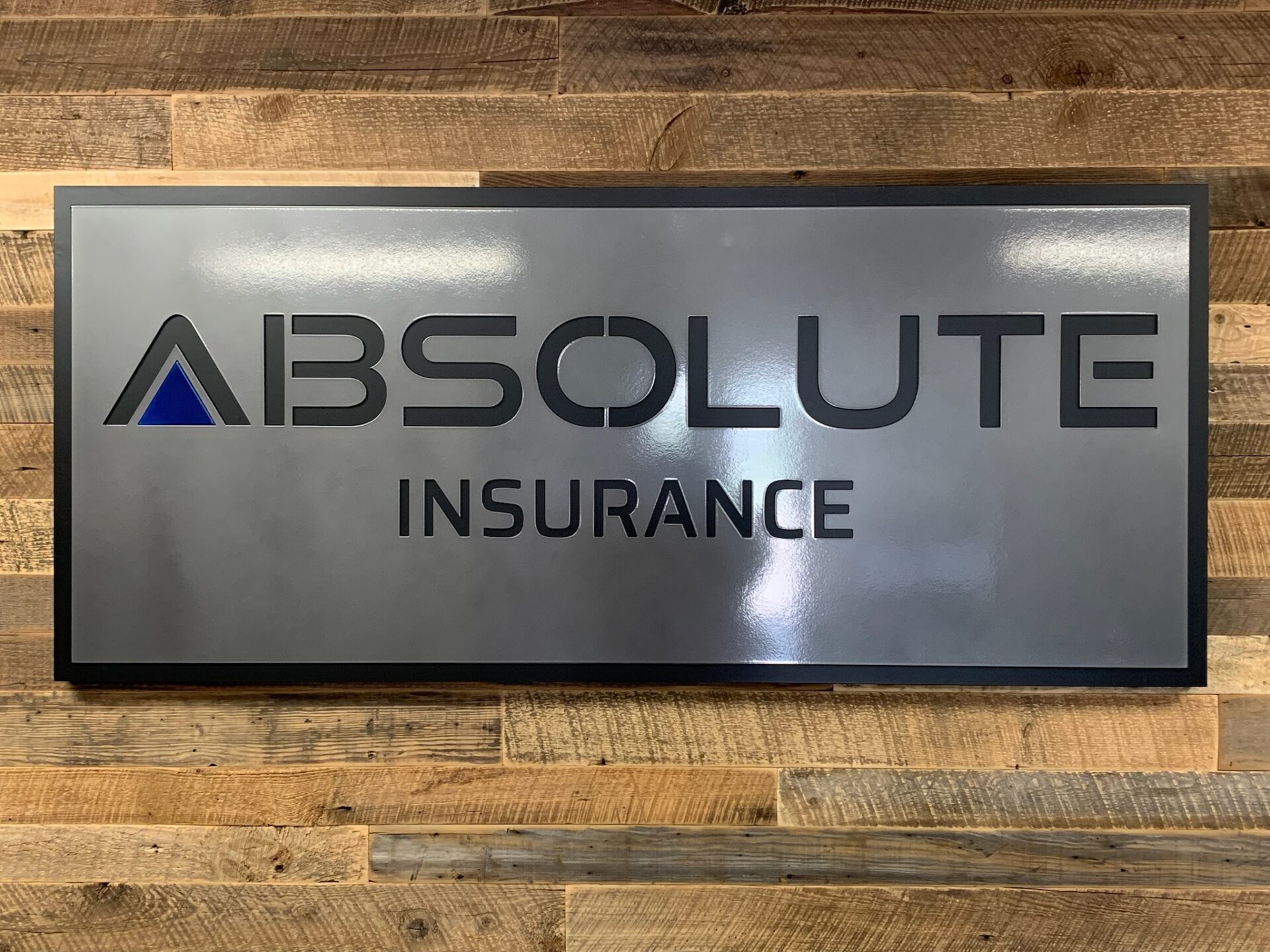 Absolute Insurance sign in the West Fargo office